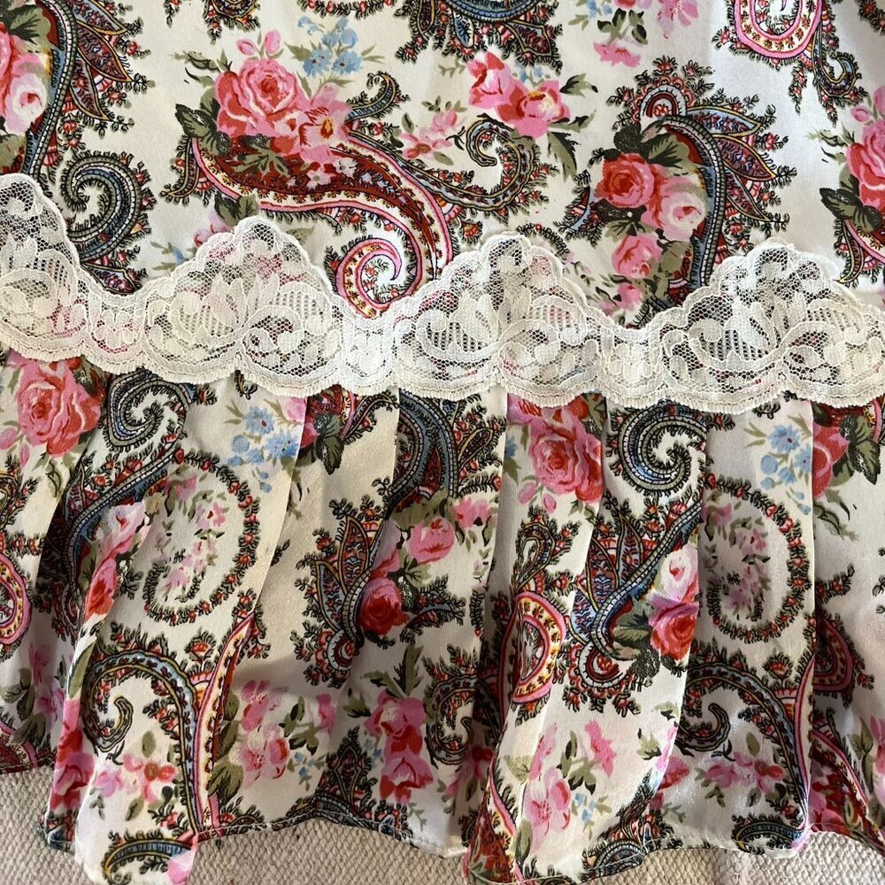 Vintage Victoria Secret Gold Label1990's Floral Satin Spaghetti Slip Dress Sz sm - Picture 8 of 8